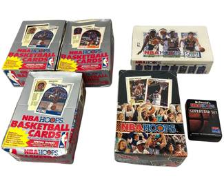 NBA Hoops LOT 1991-92 & 92-93 Series 1 + 3 Boxes 1989 + McDonald's Superstar Set