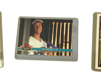 3 Ken Griffey Jr Cards in Sleeves Bowman Topps Donruss