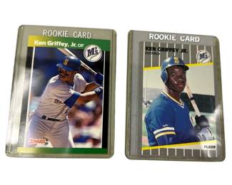 2 Ken Griffey Baseball Cards Fleer Donruss 1989