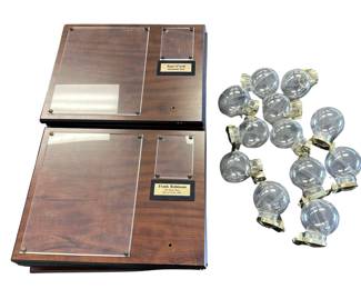 Box of Used Empty Baseball Card Player Photo & Ball Plaque Displays