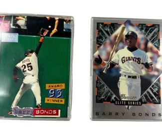 2 Barry Bonds Baseball Cards in Plastic Cases