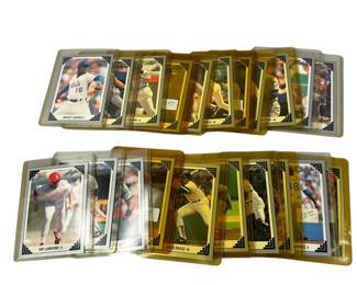 Stack of Sleeved LEAF Silver Edged 1991 Baseball Cards
