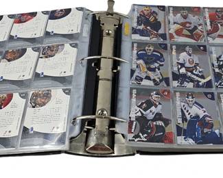 NHL Hockey Goalies Trading Cards Lot: 1990-2000s Between the Pipes Goalies Metallic Cards in Album