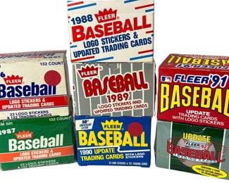 FLEER Major League Baseball Trading Cards Stickers Logos Packs 1986 1987 1988 1989 1990 1991 1992 LO