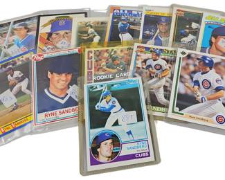 Ryne Sandberg LOT: Sleeved MLB Baseball Trading Cards Chicago Cubs 2nd 3rd Base