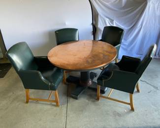 Round Copper Table w/ Dining Chairs