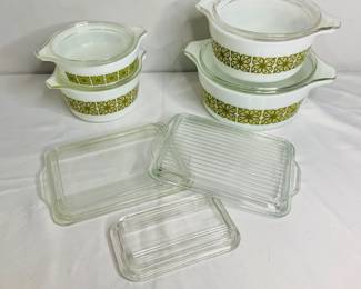 Pyrex Verde and Refrigerator Dish Lids