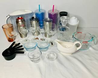 Decanter and Etched Glassware