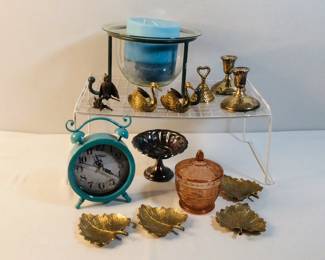 Pink Glass Candy Dish and Home Decor