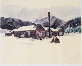 "Winter in the Rocky Mountains" Signed Lithograph Print by Dave Riebe
