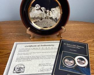 Mount Rushmore Golden Anniversary Plate