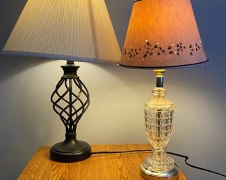 1 Glass Lamp 1 Metal Lamp