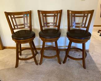 3 Swivel Fairfox Wood Stools