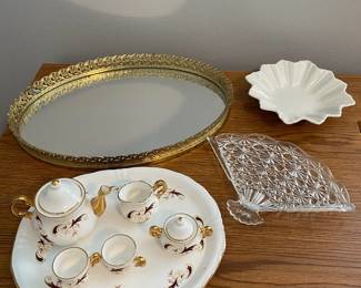 Miniature Tea Set, Vanity Mirror Lennox Tray