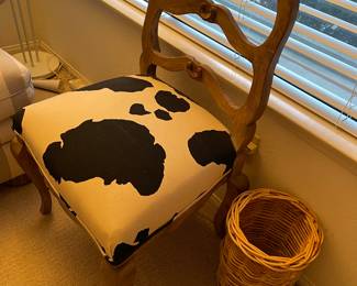 Cute chair with cow print