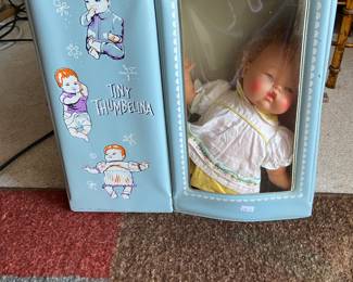 Tiny Thumbelina doll and case