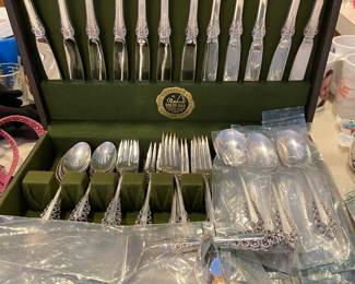 Sterling Flatware 82 pieces " Florentine Scroll "