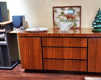 Contemporary Buffet/Sideboard & Philips Magnovox CD/Cassette Player