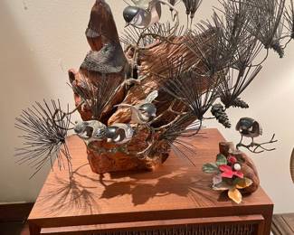 Norman Brumm enameled copper art & wood sculptures