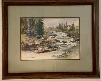 Zoe Proctor original watercolor artwork framed