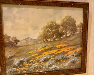 Original watercolor art framed