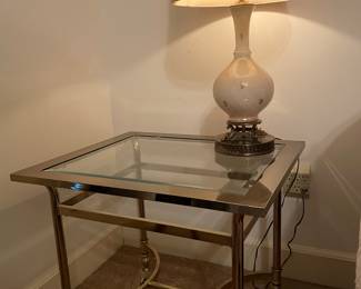 Brass table and beautiful lamp with brass base