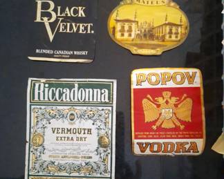 Vintage, alcohol labels