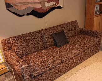 Mid-Century modern style     Upholstered sleeper sofa, very good condition, was  $485.00 now $350.00.