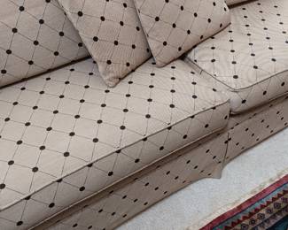 Vintage Henredon upholstered sofa with diamond dot pattern, very good condition, 81"L x 34"W. Was *$685.00 now only $400.00.