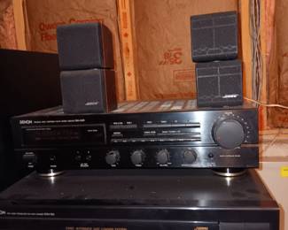 Denon stereo  amplifier $65.00 & Denon 5 disc CD player $65.00 & BOSEspeaker system $65.00.