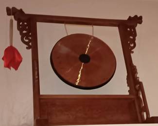 Chau Gong With Wood Crafted Stand, excellent condition. *$SOLD*