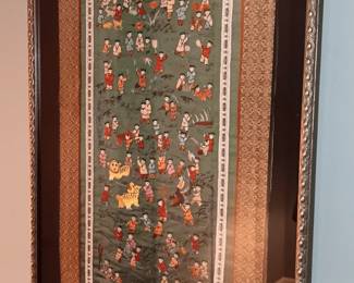 Framed silk Chinese tapestry, very good condition. Was *$85.00* now $60.00.