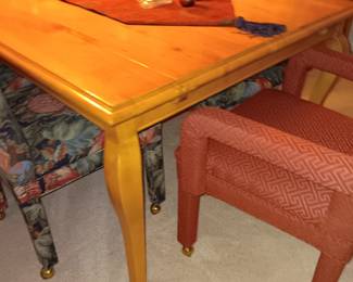 Cherrywood diningroom table by Bausman and Company. Dimensions are: 7'L x 42"W. There are also 2 side leaves that get attached to the ends of the table. Like new condition. Was $765.00 now only $400.00.