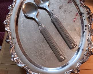large Towle silverplate tray *$65.00*
Lenox 2ps salad serving set *$15.00*