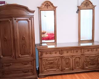 Vintage wardrobe/chifferobe & matching dresser/2 mirrors *$125.00 each* ●located in Westchester ●