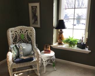 Victorian wicker rocker, excellent condition