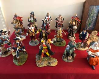 Royal Doulton Swash Buckler, Robinhood and etc. figurines. Some are porcelain and some are resin. 