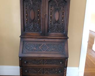 Nice antique carved secretary