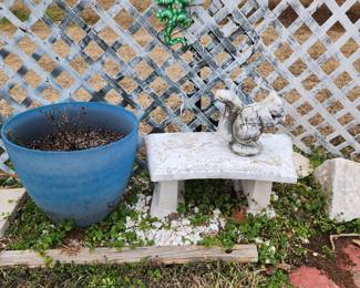 Flower Pot - Concrete Bench - Squirrel- Lizzard Hanging