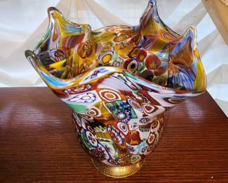 Beautiful Vintage Millaflora Hand Blown Vase