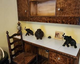 Ladder Back Antique Chair -  Safari Decor