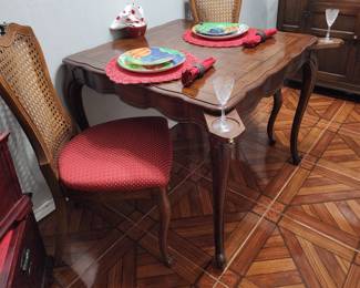 Antique Kitchen Table with Pull Out Coasters
