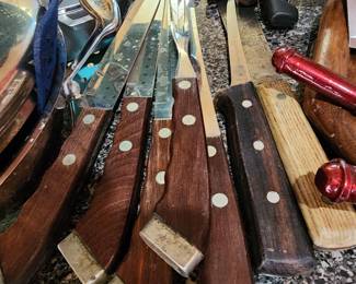 Knife Set with Brass Trim