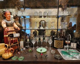 Crystal Wine and Bar Glasses - Ice Bucket - Jadete Dish - Uranuim Glass Coasters