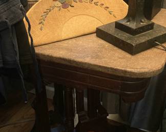Antique table with marble top