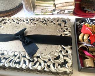 Silver rectangular placemats