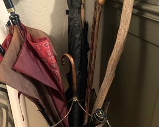 Umbrellas and holder