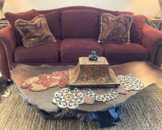 Sofa; unique coffee table