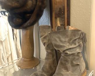 Fur hat; boots