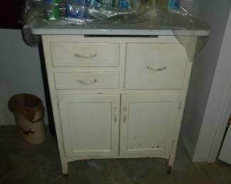 Vintage enamel-top cabinet